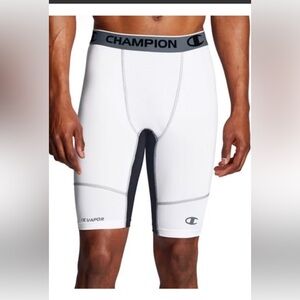 Champion Authentic Men’s 9” Powerflex compression shorts size XL white/grey NWT